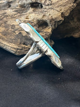 Sterling Silver Ring w/ Skyhorse Turquoise Adjustable