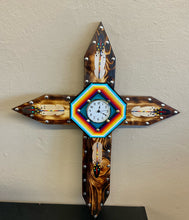 Wood Cross with Clock