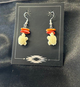Orange Spiny Dangle Earrings
