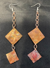 Copper Dangle Earrings w/ Embellishments