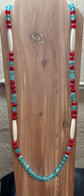 28" Hairpipe & Glass Bead Necklace