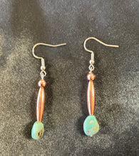Copper Dangle Earrings w/ Embellishments