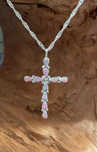 Sterling Silver w/Opal Cross Necklace