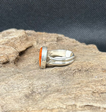 Orange Spiny Shell Sterling Silver Ring (Size 8)