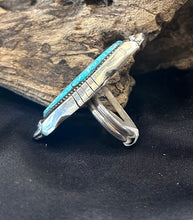 Sterling Silver Ring w/ Skyhorse Turquoise Adjustable