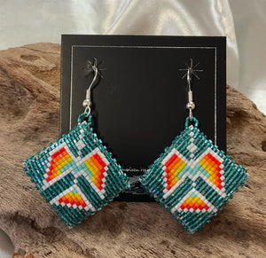 Beaded Water Bird Earrings