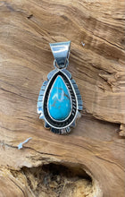 Sterling Silver w/ Pilot Mt. Turquoise Pendant