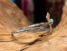 Sterling Silver Butterfly Bracelet w/ Sleeping Beauty Turquoise