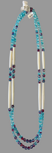 34" Double Strand Hairpipe & Glass Bead Necklace