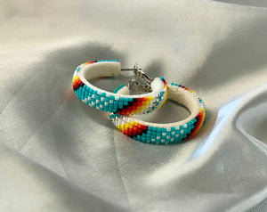Beaded Hoop Earrings*