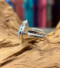 Sterling Silver Two-finger Ring w/ Whitewater Turquoise size 7 & 7.5
