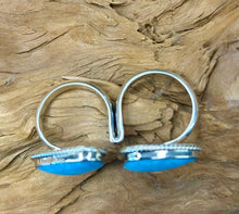 Sterling Silver Two-finger Ring w/ Whitewater Turquoise size 7 & 7.5