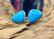 Sterling Silver Two-finger Ring w/ Whitewater Turquoise size 7 & 7.5