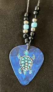 Original Painting on Guitar Pick Necklace By Seth Kingfisher