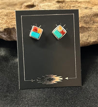 Turquoise and Multi-Stone Sterling Silver Earrings