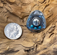 Sterling Silver w/ Sleeping Beauty Turquoise Cowboy Hat Ring size 5