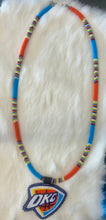 Beaded Cord Necklace w/ OKC Medallion 26"