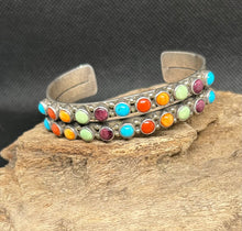 Multicolor Stone's Sterling Silver Bracelet