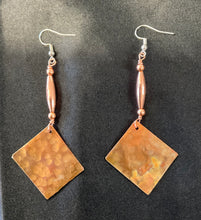Copper Dangle Earrings w/ Embellishments