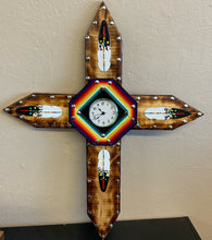 Wood Cross with Clock
