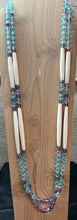 34" Double Strand Hairpipe & Glass Bead Necklace