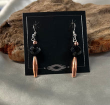 Copper Dangle Earrings w/ Embellishments