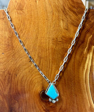 Kingman Turquoise Sterling Silver Necklace 22"