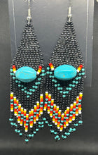 Beaded Dangle Earrings 3.5"