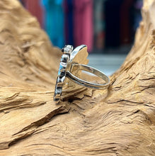 Sterling Silver Inlay Multi-Stone/Shell Butterfly Ring size 9.5