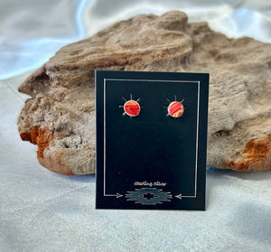 Turquoise & Different Stone Sterling Silver Small Stud Earrings