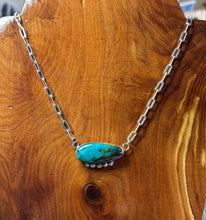 Fox Turquoise Sterling Silver Necklace 24"