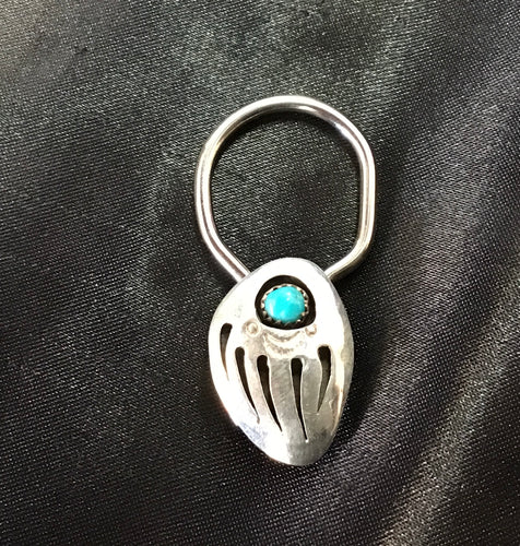 Sterling Silver and Turquoise Keychain