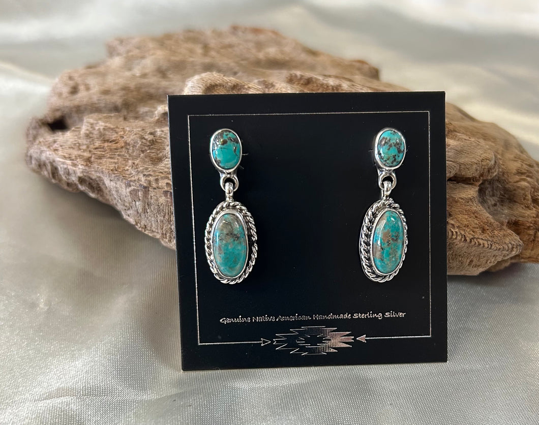 Kingman Turquoise Sterling Silver Earrings