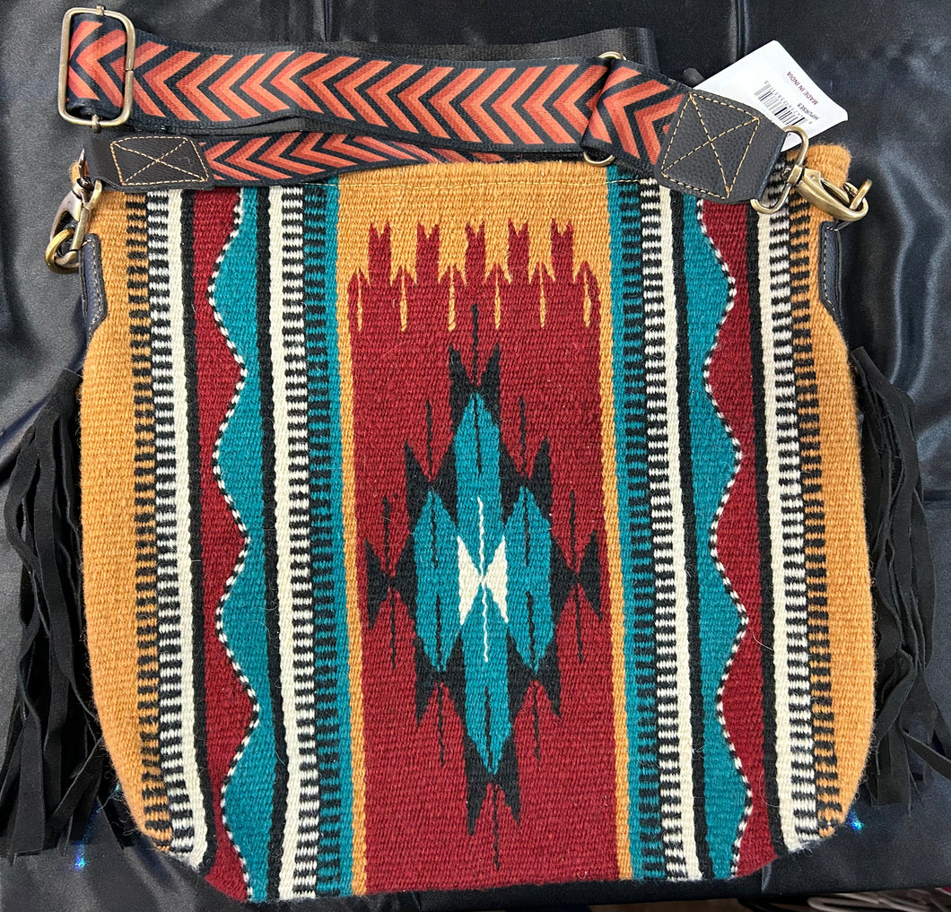 Native Print Crossbody w/ Fringe