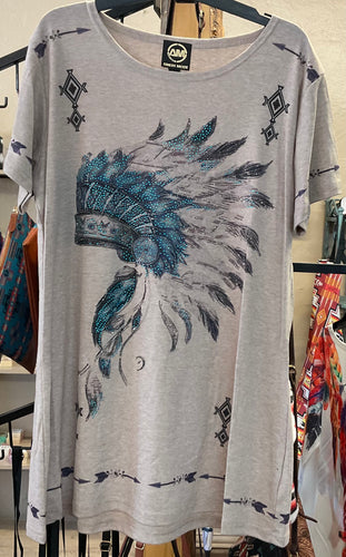 Short sleeve Native Headdress Shirt