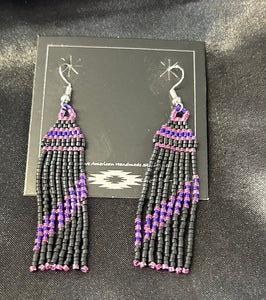Beaded Dangle Fringe Earrings