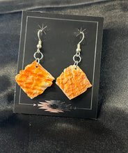 Orange Spiny Dangle Earrings