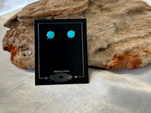 Turquoise & Different Stone Sterling Silver Small Stud Earrings