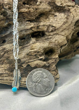 Sterling Silver Feather Necklace w/ Sleeping Beauty Turquoise