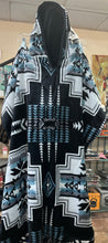 Native Print Plush Poncho W/Hood