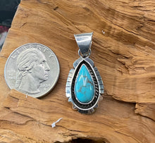 Sterling Silver w/ Pilot Mt. Turquoise Pendant