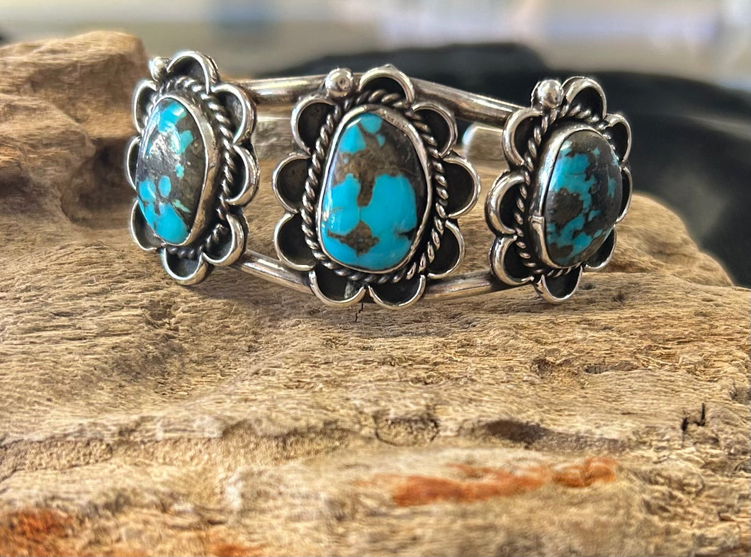 Old Turquoise Mountain Sterling Silver Bracelet