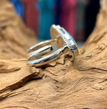 Sterling Silver Two-finger Ring w/ Kingman Turquoise size 5.5 & 6