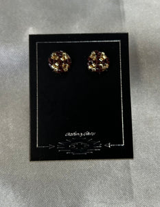 Beaded Round Stud Earrings