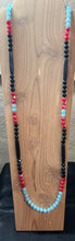 34" Hairpipe & Glass Bead Necklace