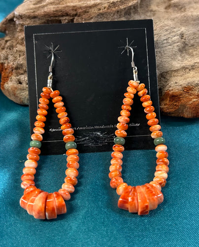 Santo Domingo Orange Spiny Sterling Silver Earrings