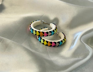 Beaded Hoop Earrings*