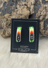 Sterling Silver Beaded Hoop Stud Earrings