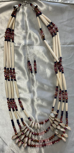 Hair Pipe Necklace w/ Matching Earrings