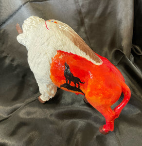 Painted Small Buffalo Statue #4